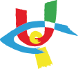 Logo ufficiale dell'UICI con una lettera U con i colori della bandiera italiana e la lettera C in azzurro che interseca insieme alla lettera I in giallo